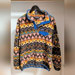 Patagonia Anthos Pink Synchilla Fleece Snap-T Pullover Size Large